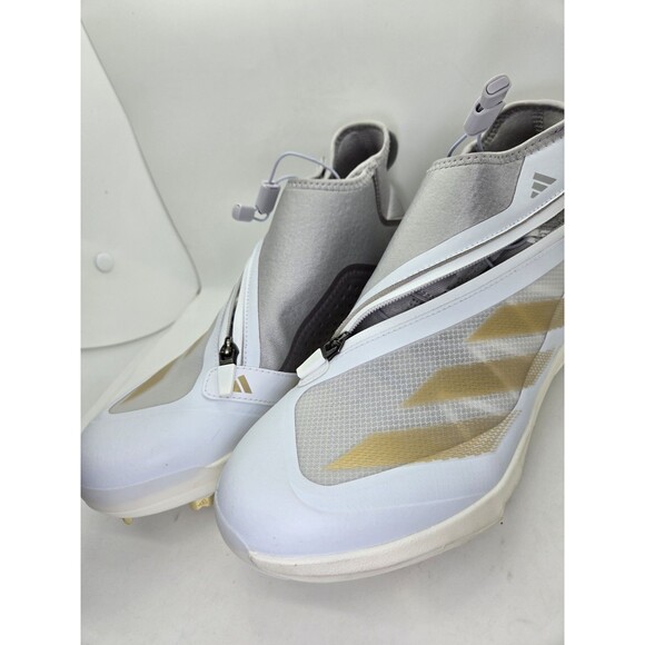 Adidas Adizero Impact+ Metal Baseball Cleats Mens 7.5 White Gold Athletic if8483 main image 7